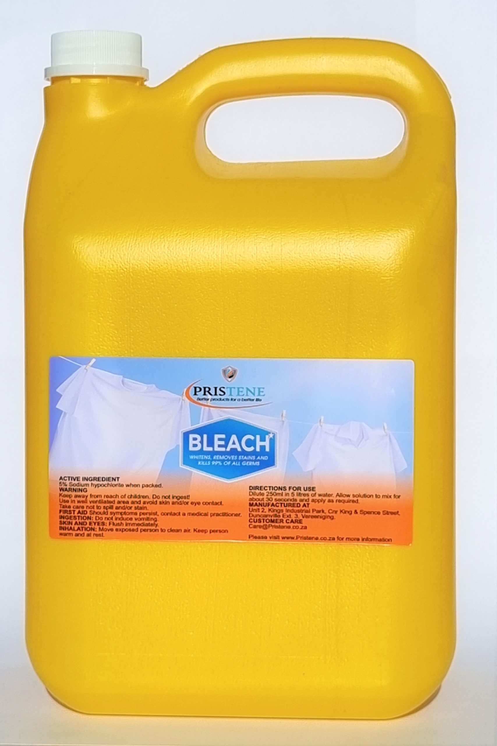 Bleach 5L Pristene Chemicals